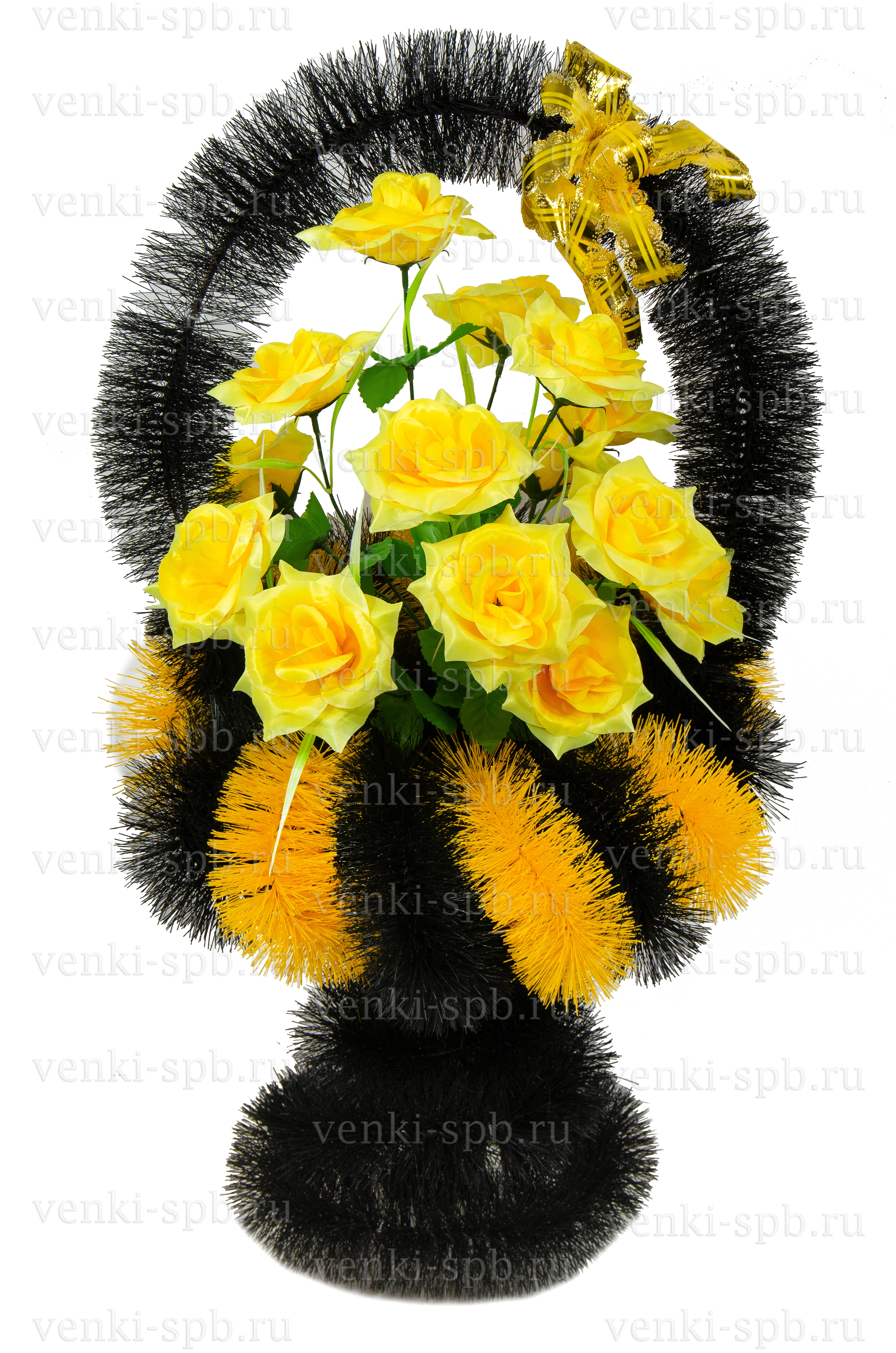 Ваза мини цветная желто-черная - Фото 2 | Компания «Венок»